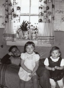 My father, Richard (Dick) Thompson, me, and my sister Corinne. Circa 1956/57